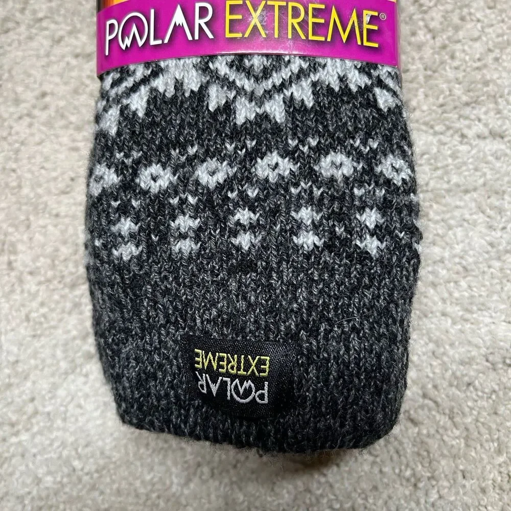 NWT Polar Extreme Insulated Thermal Socks Women’s 5-9 1 Pair Gray Fair Isle